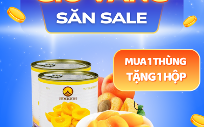 Mua 1 tặng 1 - Đào ngâm Thái Lan Boddob lon 825gr