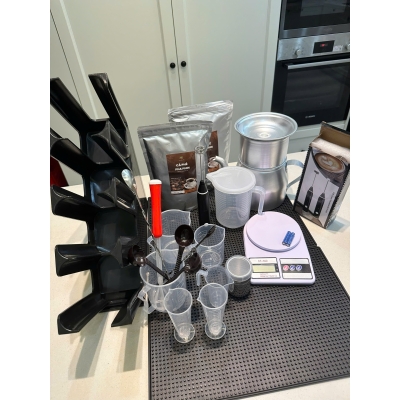 (MÔ HÌNH XE ĐẨY CÀ PHÊ MANG ĐI) Combo dụng cụ pha chế khi khởi nghiệp xe đẩy cà phê mang đi