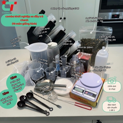 [XE ĐẨY TRÀ CHANH] COMBO KHỞI NGHIỆP XE ĐẨY TRÀ CHANH (19 món như hình)