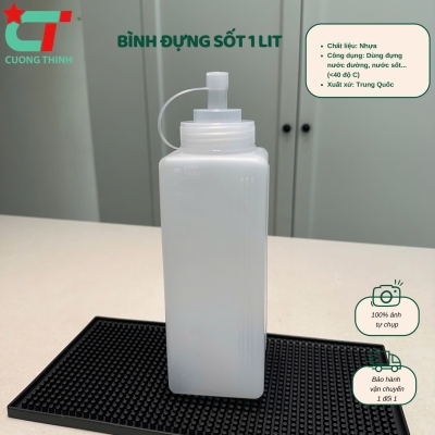 Bình nhựa đựng tương, syrup, nước sốt dung tích 1 lít